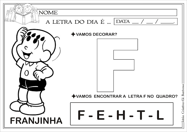 26 lindas atividades com as letras do alfabeto Turma da Mônica