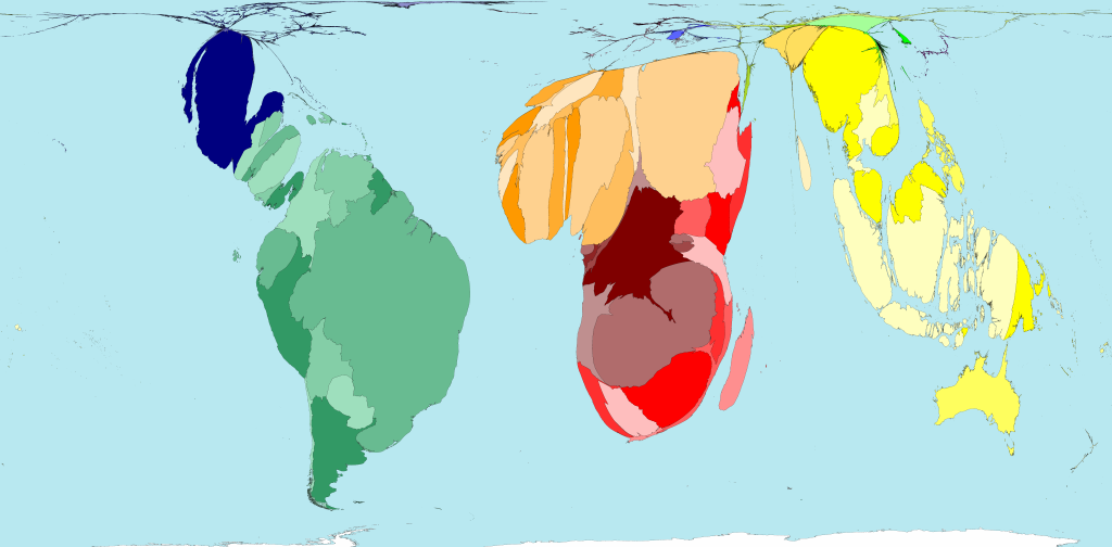 Proportion of worldwide forest loss by country