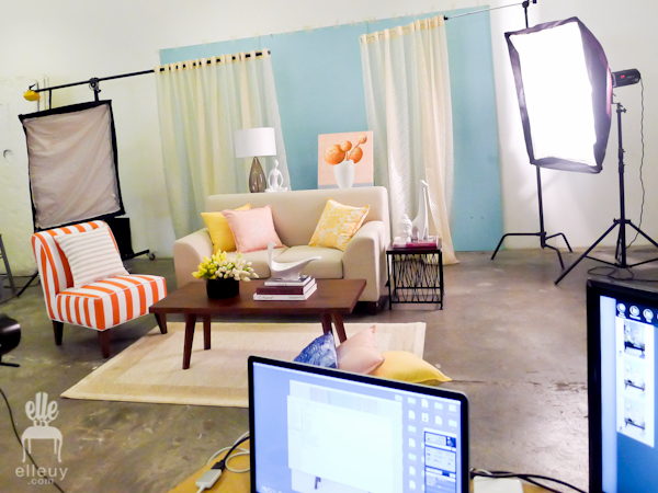 interior set, interior styling, set styling, orange living room, blue room, yellow room