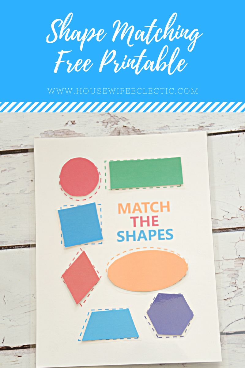 Shape Matching Free Printable Housewife Eclectic Shape Matching Free Printable Housewife Eclectic
