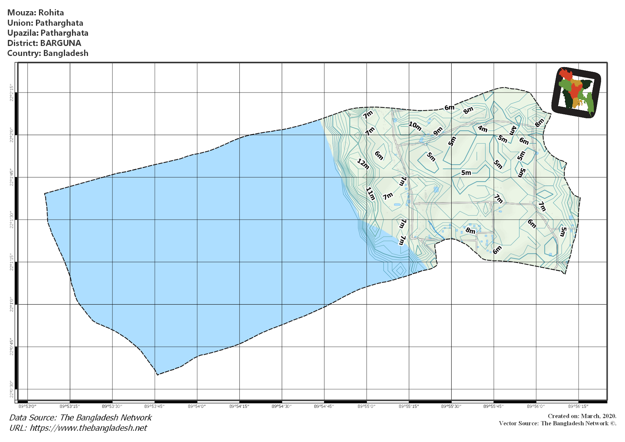 Map of Rohita Mouza of Patharghata Upazila, BARGUNA Map of Rohita Mouza of Patharghata Upazila, BARGUNA, Bangladesh.
