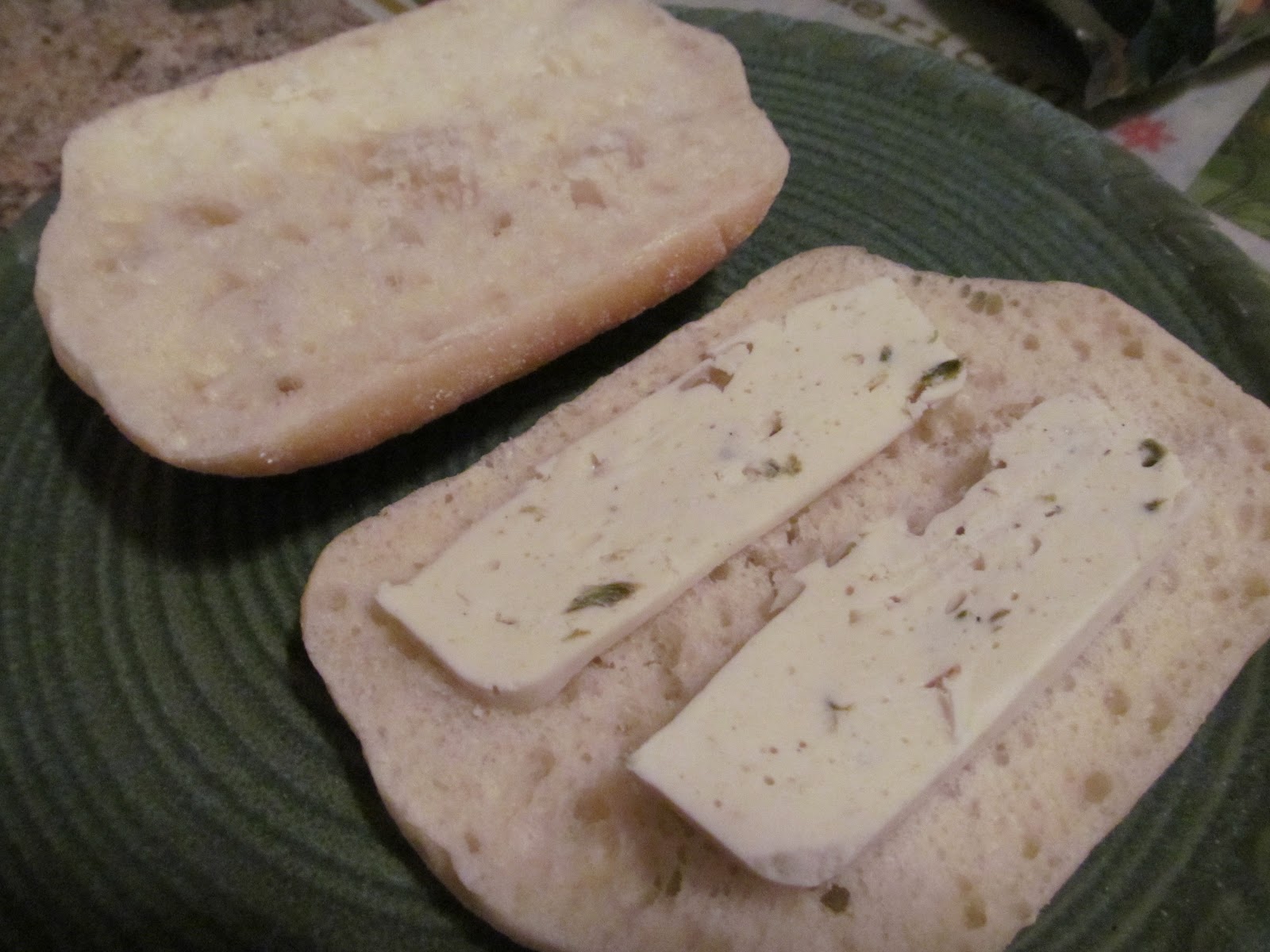 vegan ikwe: Bacon & Havarti Ciabatta Sandwich