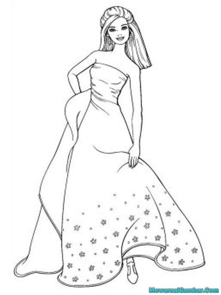 Mewarnai Gambar Barbie Mewarnai Gambar