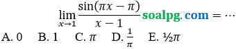 soal pg limit sin per x