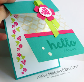 VIDEO: Peekaboo Window Card with Fabulous Foil Designer Acetate ~ www.juliedavison.com ~ for June 2017 Stamp of the Month Club