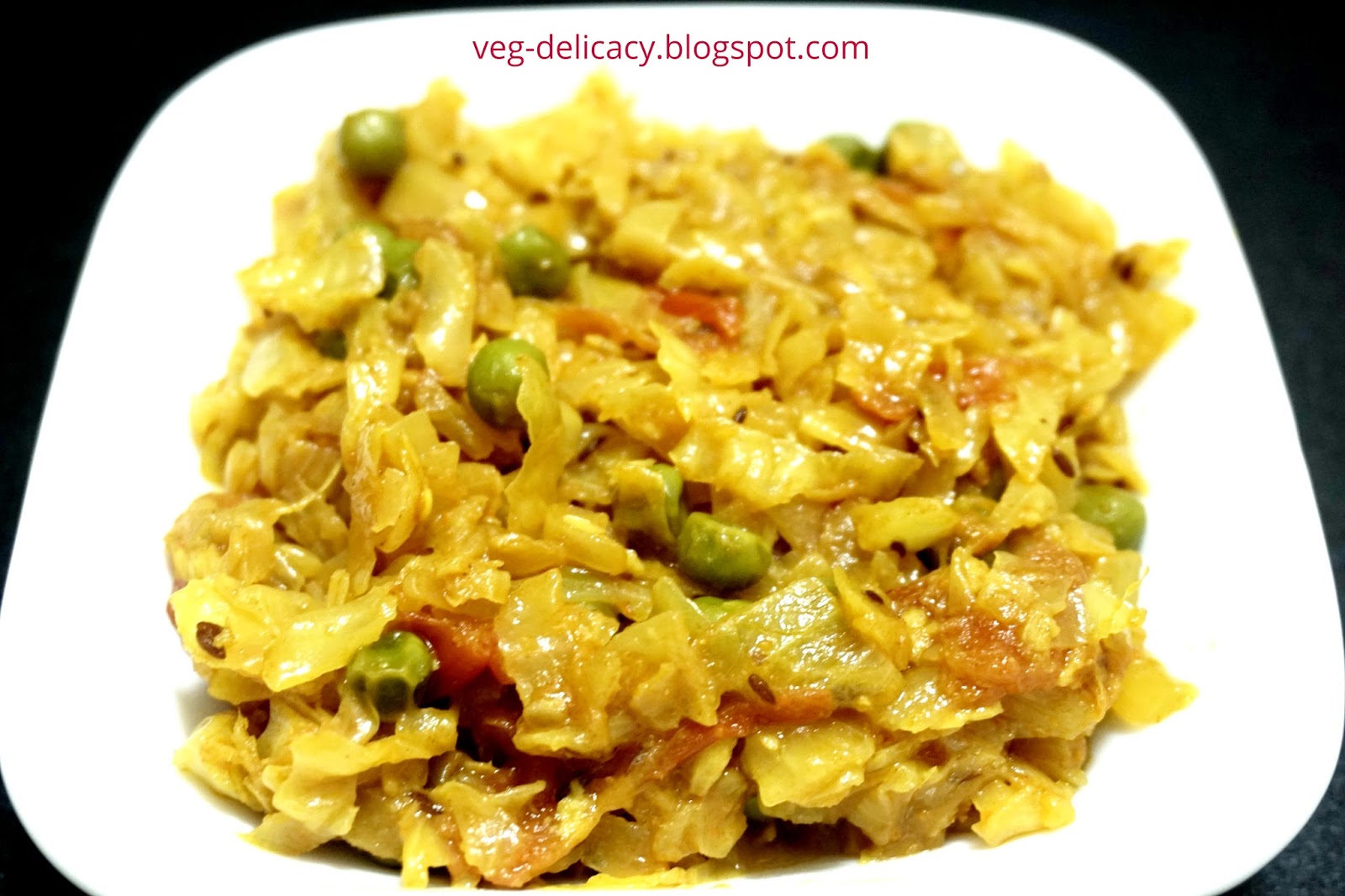 VegDelicacy Cabbage SabziBand Gobhi matar ki SabziCabbage peas