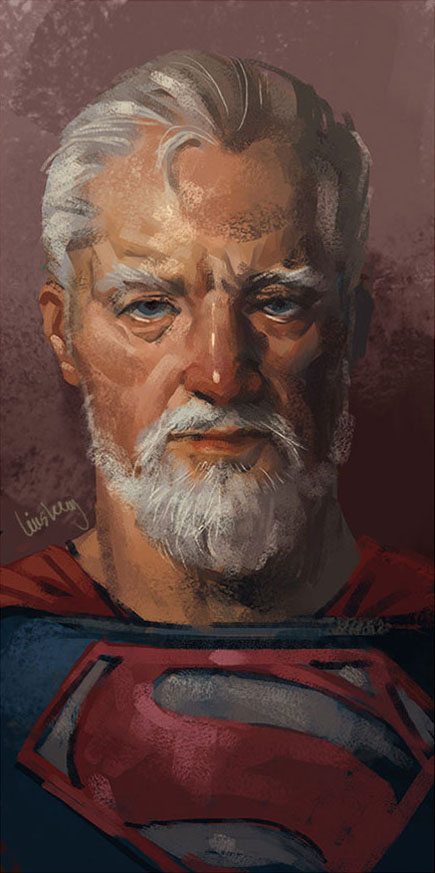 Super-Heróis envelhecidos - pintura - Eddie Liu