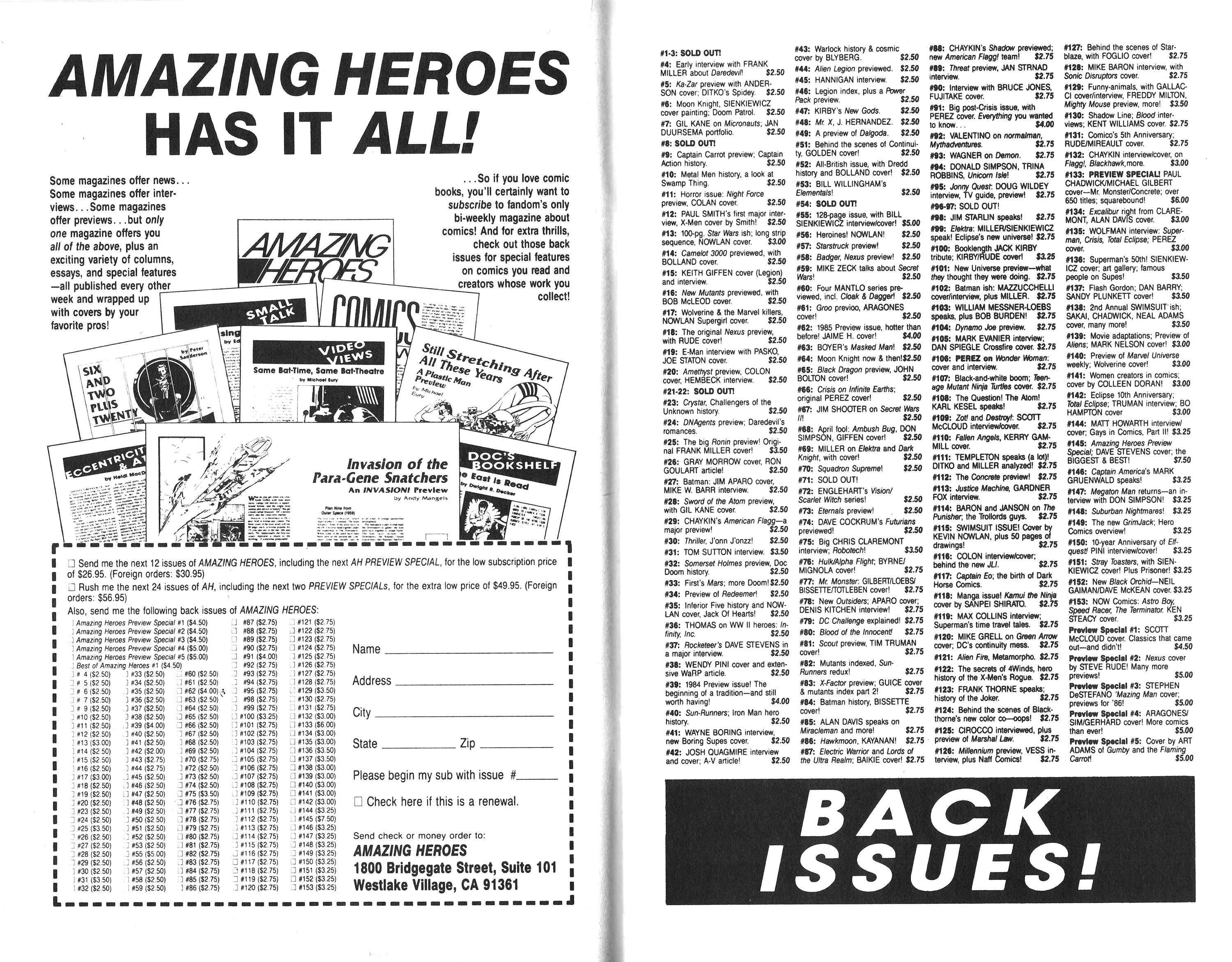Read online Amazing Heroes comic -  Issue #153 - 11