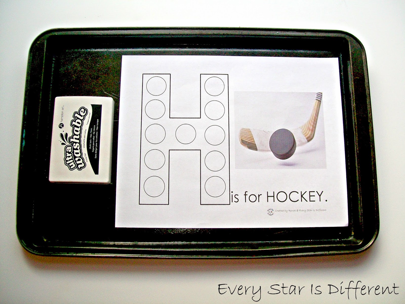 Hockey Activities for Tots & Preschoolers w/ Free Printables Every