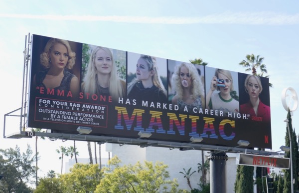 Emma Stone Maniac SAG Award nominee billboard Emma Stone Maniac SAG Award nominee billboard
