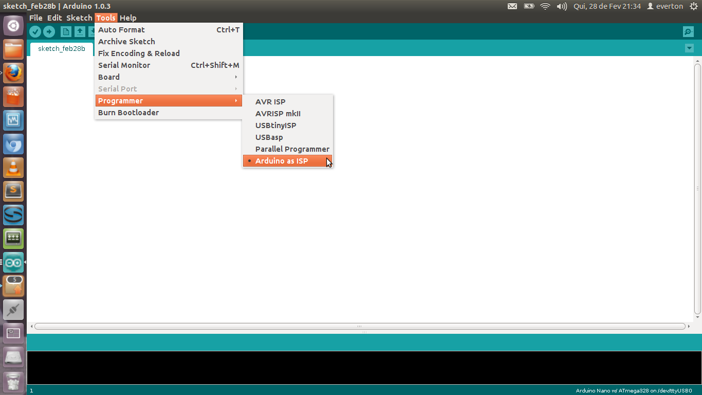 Receitas Tecnológicas: Gravar bootloader no Arduino Nano V3.0 via ...