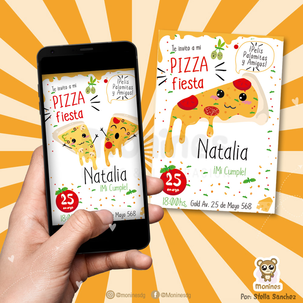 Kit pizza party / Fiesta Pizza Monines Diseño