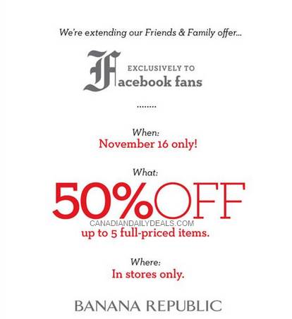 Canadian Daily Deals: Banana Republic: 50% Off Up To 5 ...