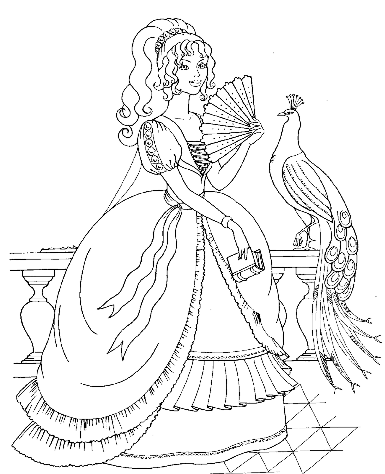 Disney Princess and Animals Coloring Pages To Kids