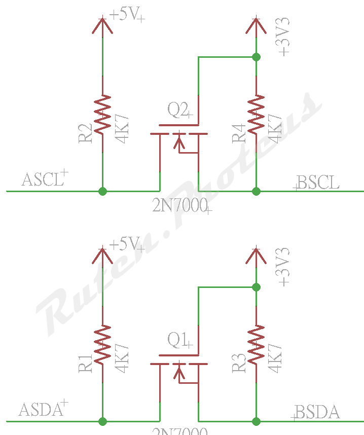 ㄆㄜ ㄊㄧㄡ ㄙˋ 使用 NChannel MOSFET 做 I2C 電壓準位轉換電路