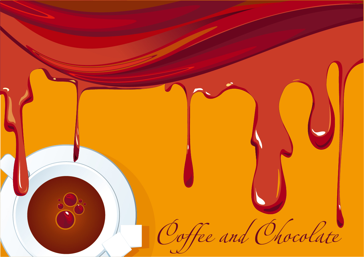 香り豊かな珈琲をテーマにした背景 aromatic coffee theme vector イラスト素材3