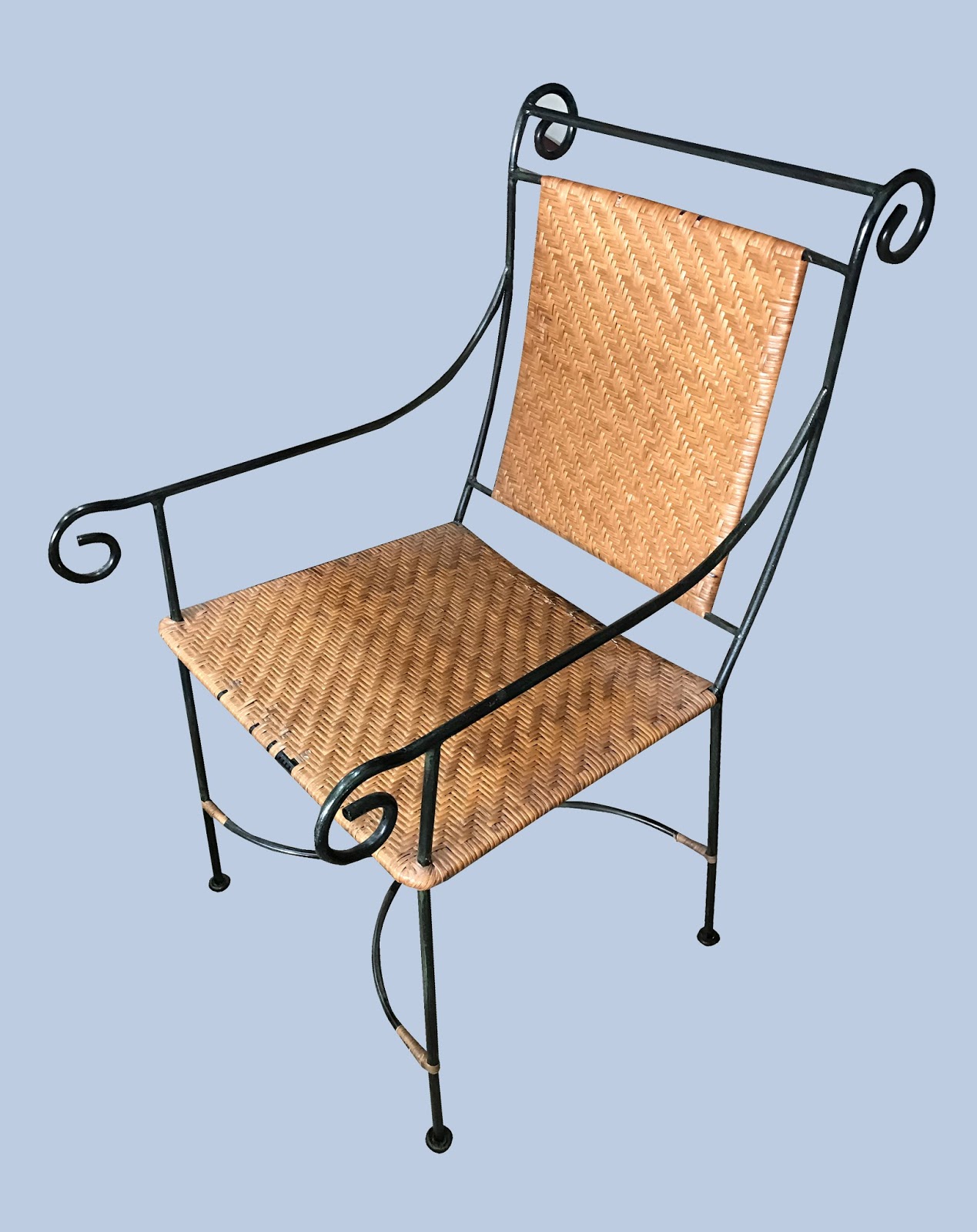 Uhuru Furniture & Collectibles 2 Wicker & Cast Iron Chair 55 SOLD