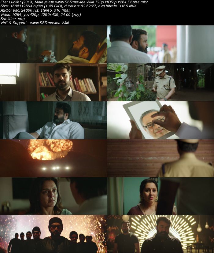 Lucifer (2019) Malayalam 720p HDRip x264 1.4GB ESubs Movie Download