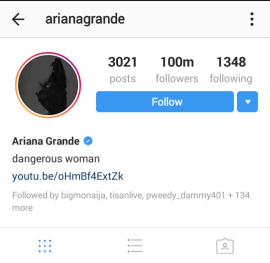Ariana Grande Has Hit 100 Million Followers On Instagram ...