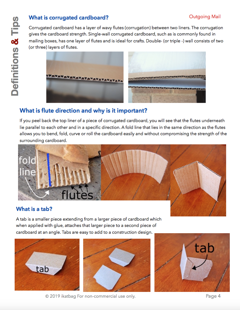 ikat bag Cardboard Mailbox Pattern!