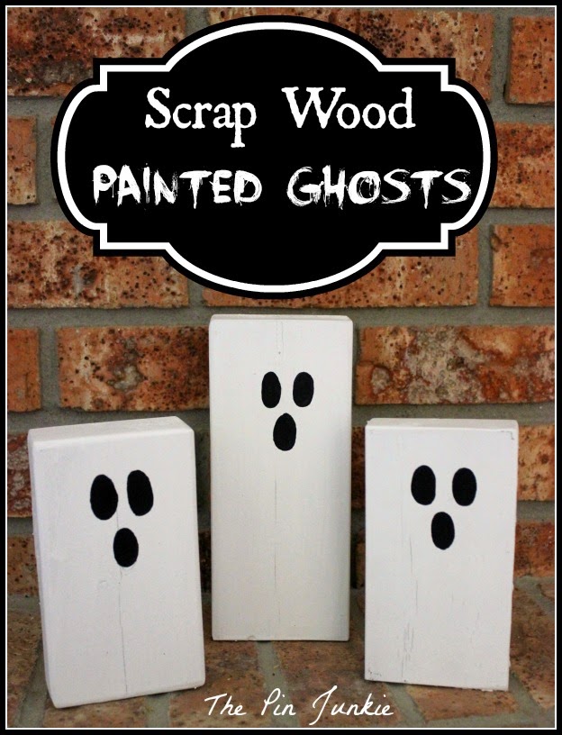 Halloween Scrap Wood Painted Ghosts