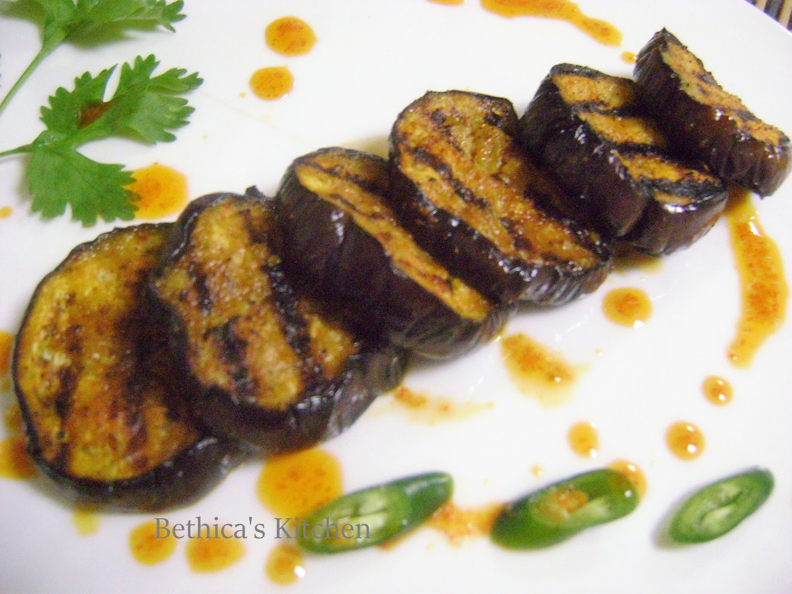 Bethica's Kitchen Flavours Pan Grilled Eggplants