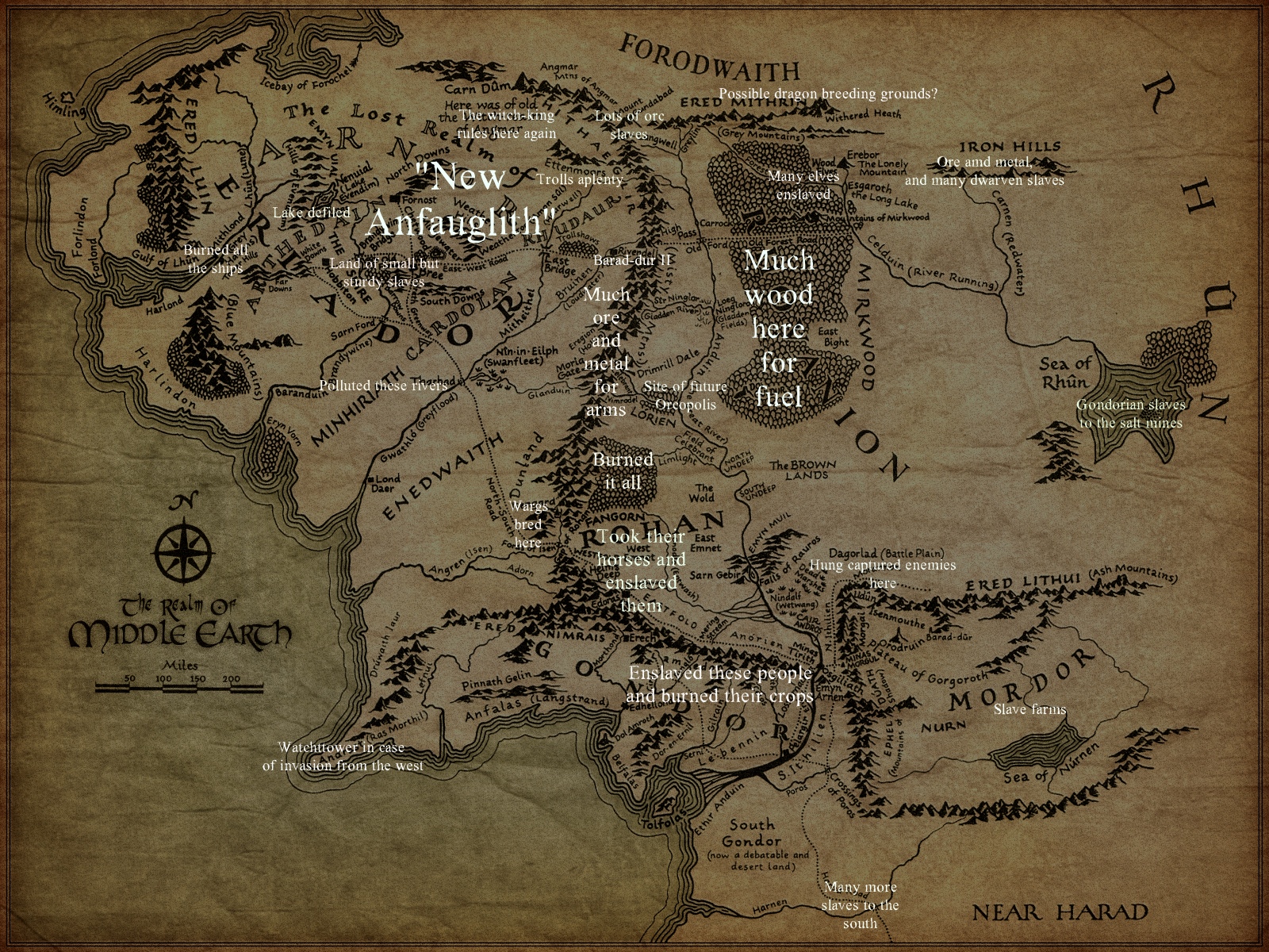 Notes from the Perilous Realm: Sauron's map of Middle-Earth