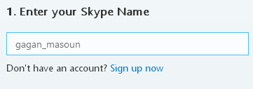 Enter your Skype ID