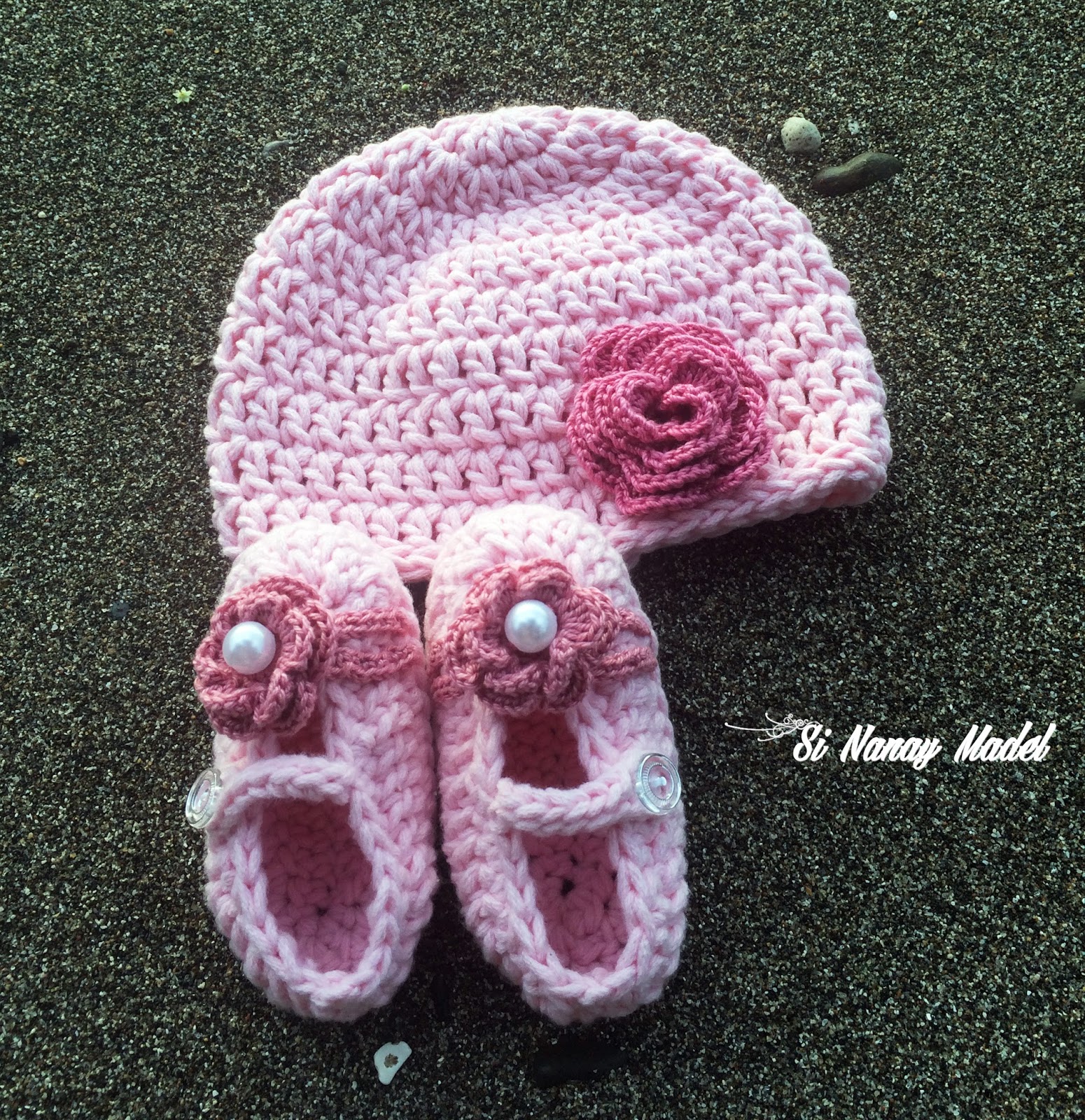 Si Nanay Madel Newborn Hat & Booties (girl)