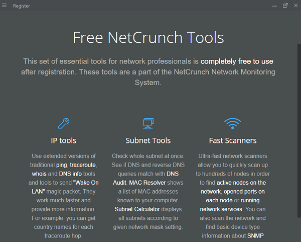 netcrunch tools
