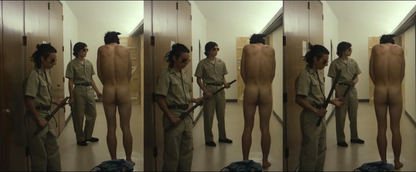 Ezra Miller naked bum in The Stanford Prison Experiment! 