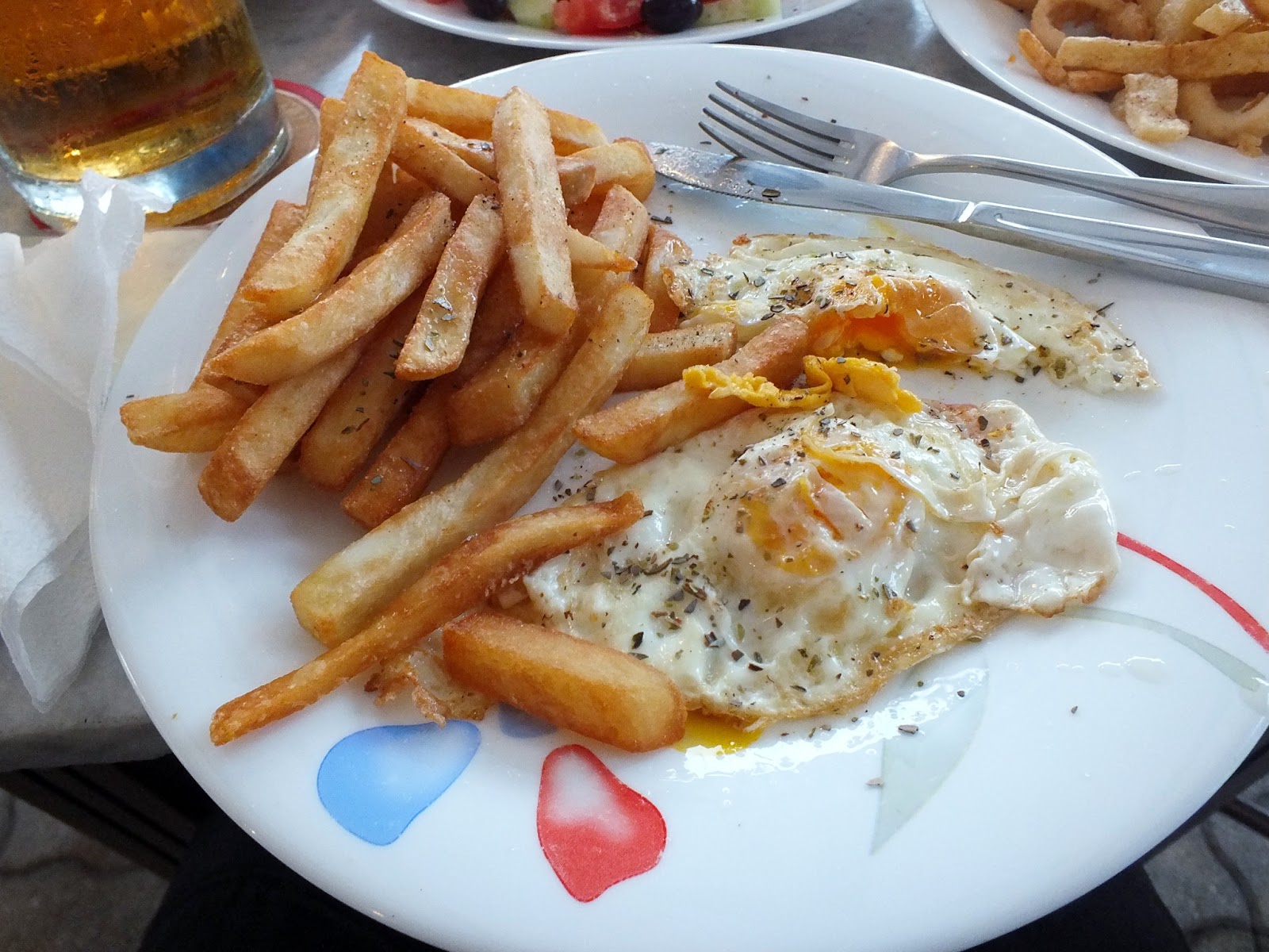 SAILAWAY: Shirley Valentine supper of chips and egg 1st night in Greek ...