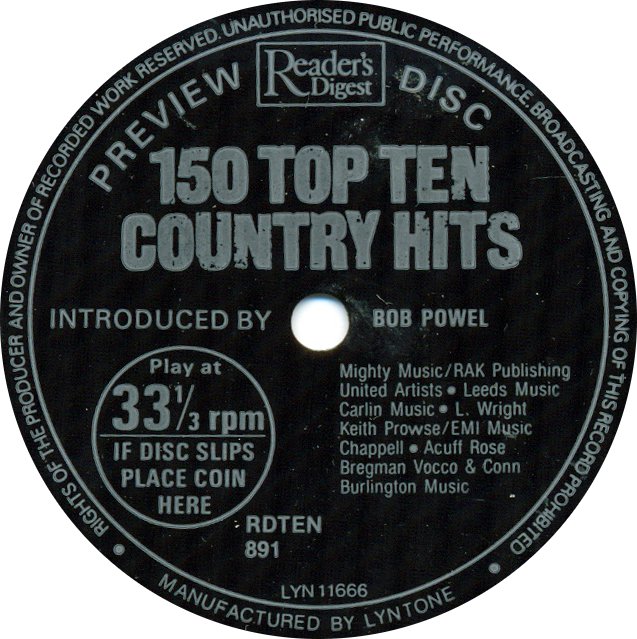 Reader's Digest Albums 150 Top Ten Country Hits