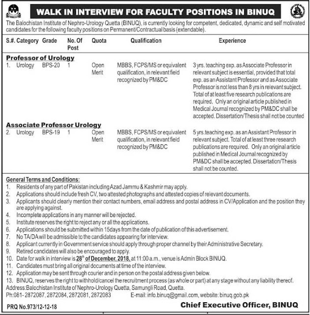 Jobs Announces in Health Department Govt of Balochistan Nephro Urology 2018 1 Jobs Announces in Health Department Govt of Balochistan Nephro Urology at 13 Dec 2018