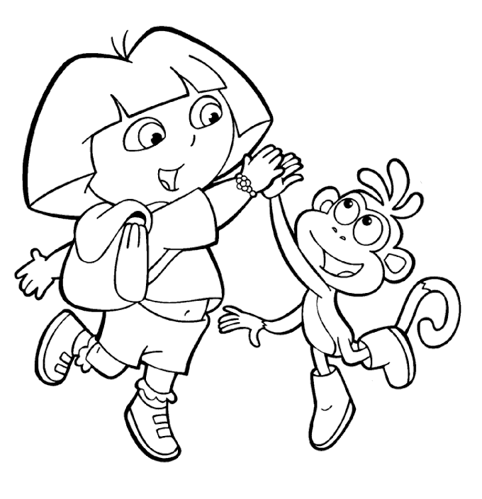 Desenhos de Dora Aventureira para colorir, pintar, imprimir! Dora e sua mochila para pintar moldes e riscos