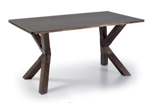 mesa de forja y madera