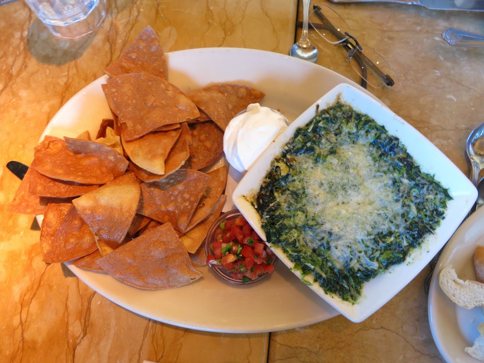 pieces of m Cheesecake Factory's Pit Beef Dip + Spinach Artichoke Dip!