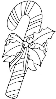 candy cane Christmas coloring page for children