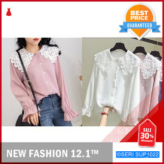 SUP1022A19 Atasan Kerah Boneka Renda Sifon Murah BMGShop