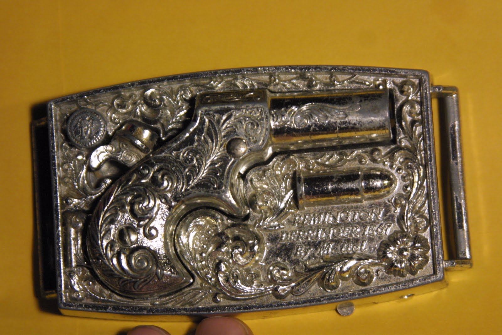 Fractured Rationalizations Belt Buckle Derringer by Mattel 1960s