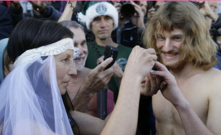 Entynas world: Nudist activists arrested as they wed in 