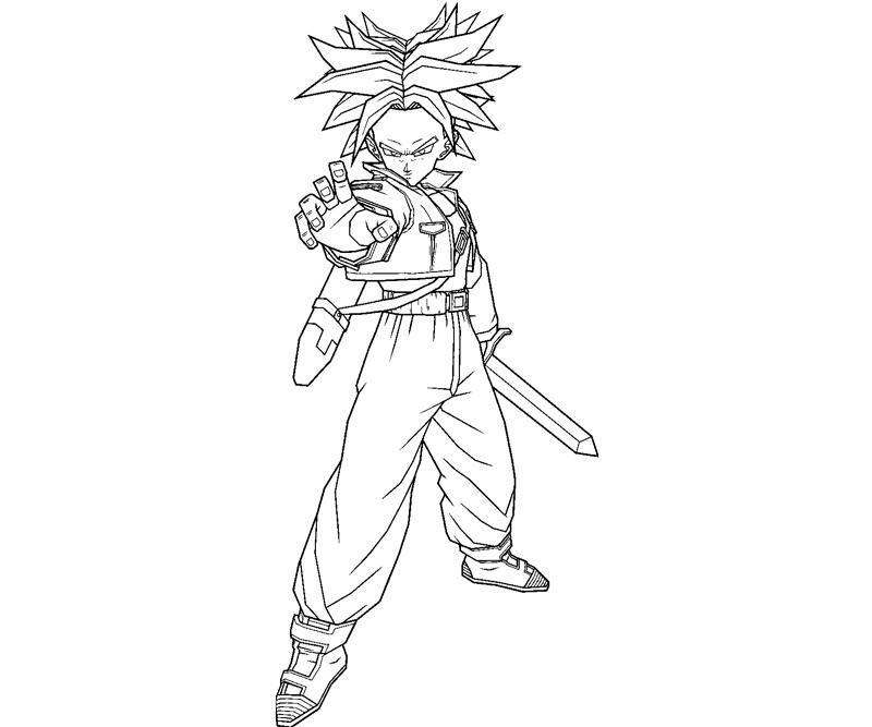 dbz coloring pages trunks - photo #13
