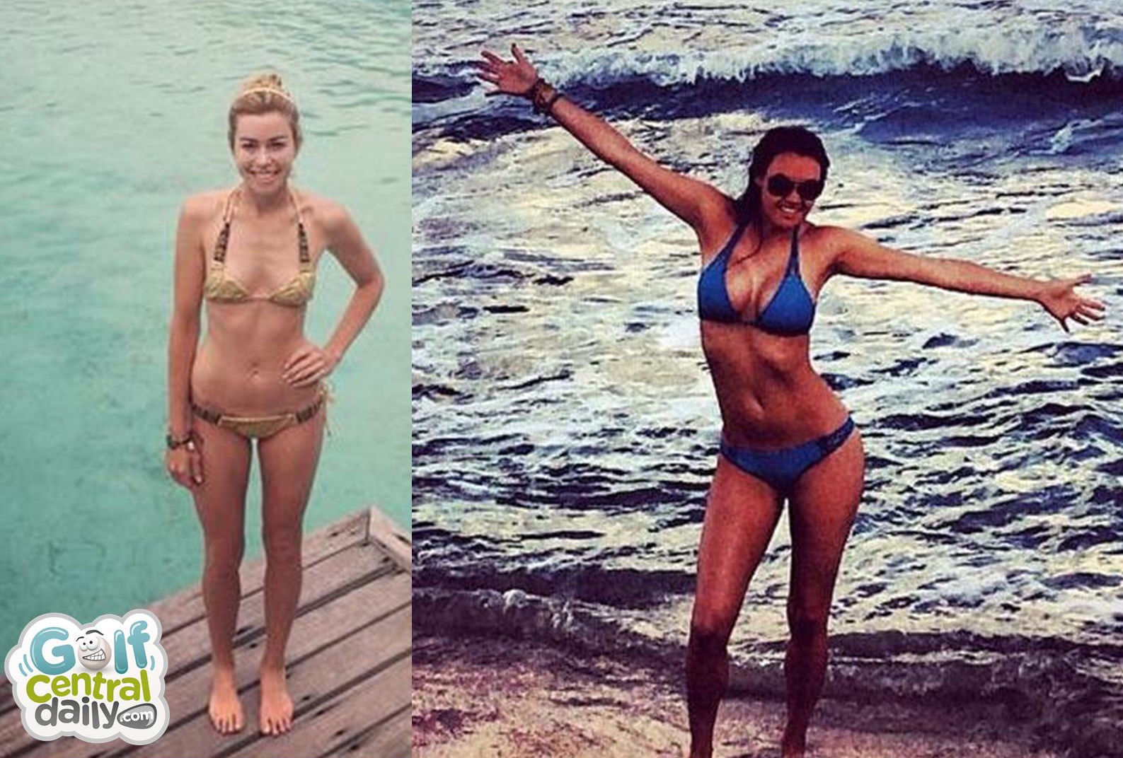 Paula Creamer Versus Amanda Dufner In Wet Bikini Contest.