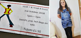 a ticket for the school disco and my youngest dressed up for the disco