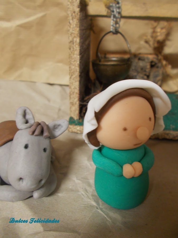 Belén navideño fondant