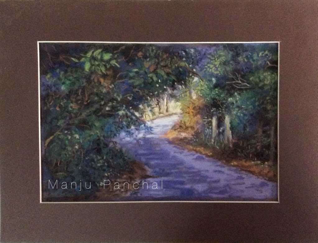 landscape painting in soft pastels by manju panchal
