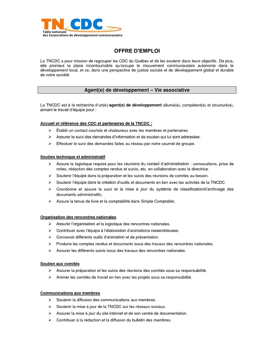 La Cdc Ici Montmagny L Islet Offre D Emploi Agent E De