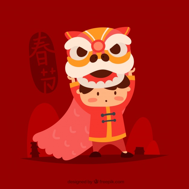 Hand drawn chinese new year background Free Vector