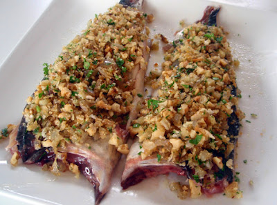 Lomos de chicharro con costra de nueces