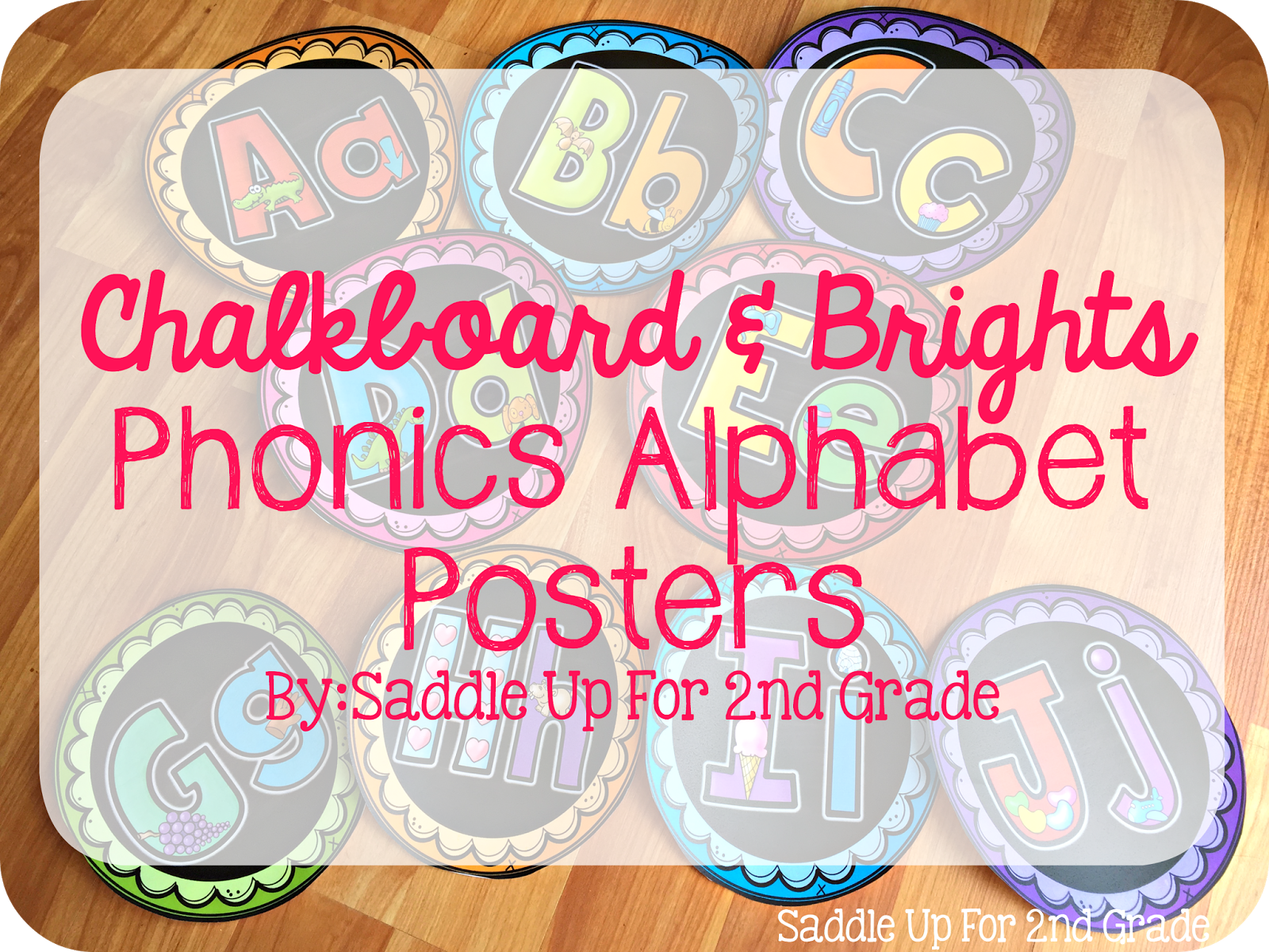 Chalkboard Bright Phonics Alphabet Posters by Saddle Up For 2nd Grade